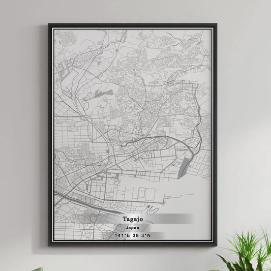ROAD MAP OF TAGAJO, JAPAN BY MAPBAKES