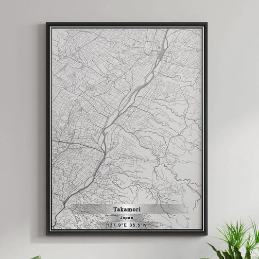 ROAD MAP OF TAKAMORI, JAPAN BY MAPBAKES