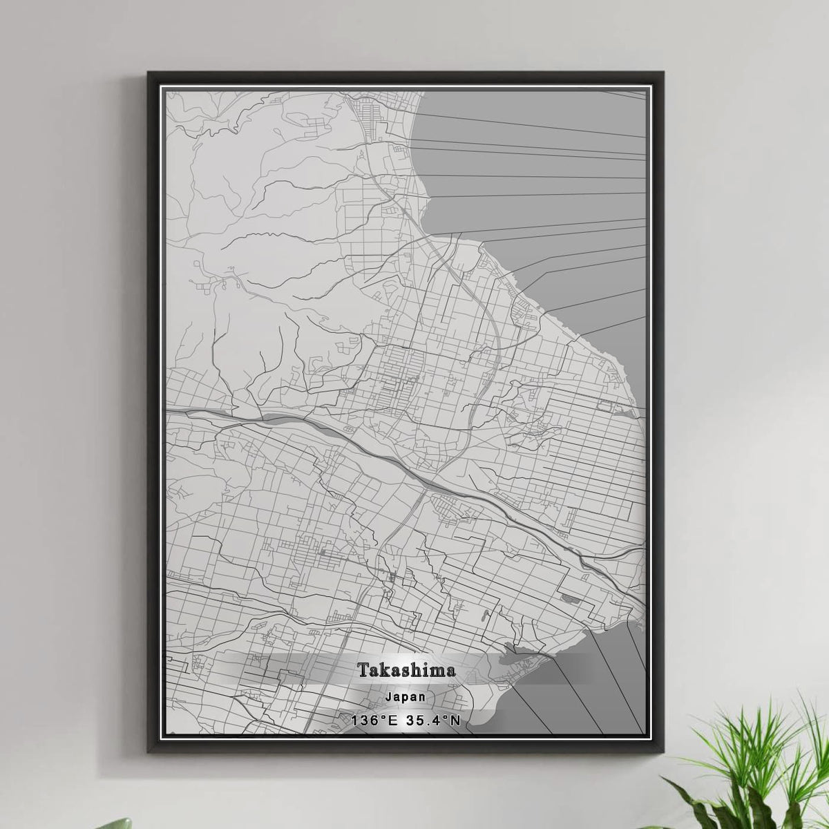 ROAD MAP OF TAKASHIMA, JAPAN BY MAPBAKES