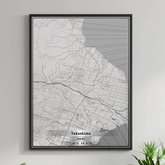 ROAD MAP OF TAKASHIMA, JAPAN BY MAPBAKES