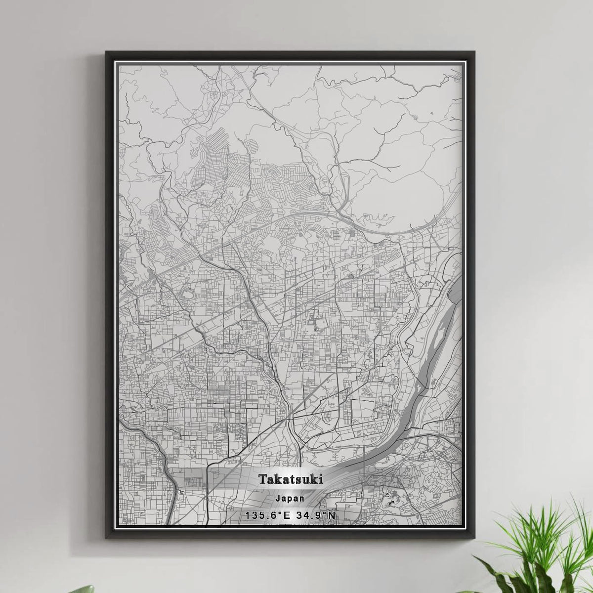 ROAD MAP OF TAKATSUKI, JAPAN BY MAPBAKES