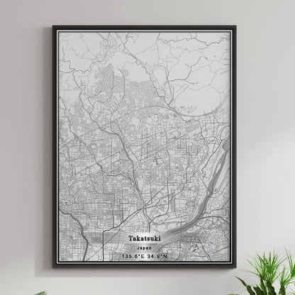 ROAD MAP OF TAKATSUKI, JAPAN BY MAPBAKES