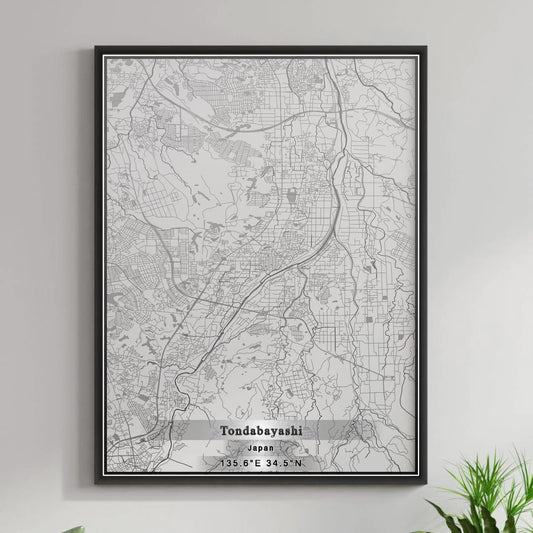 ROAD MAP OF TONDABAYASHI, JAPAN BY MAPBAKES