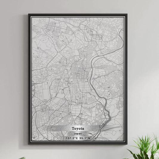 ROAD MAP OF TOYOTA, JAPAN BY MAPBAKES