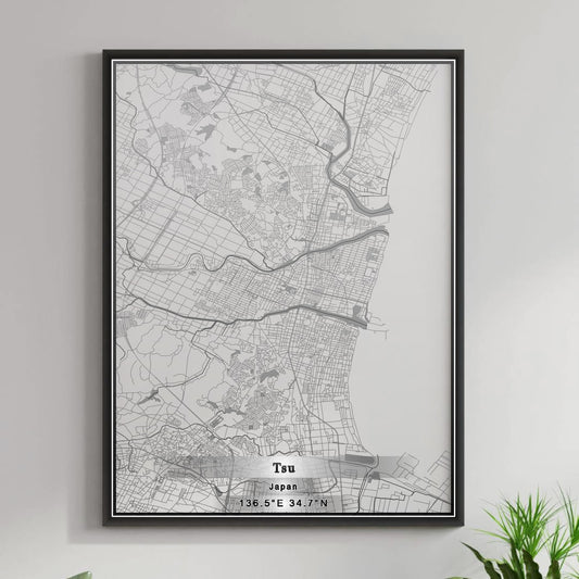 ROAD MAP OF TSU, JAPAN BY MAPBAKES