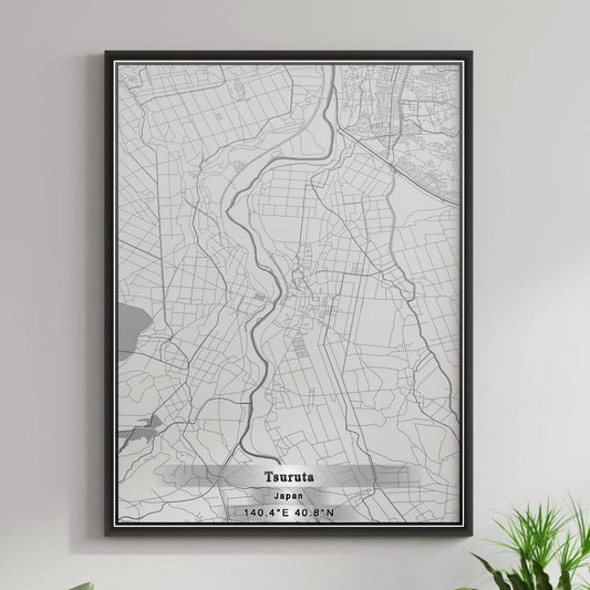 ROAD MAP OF TSURUTA, JAPAN BY MAPBAKES