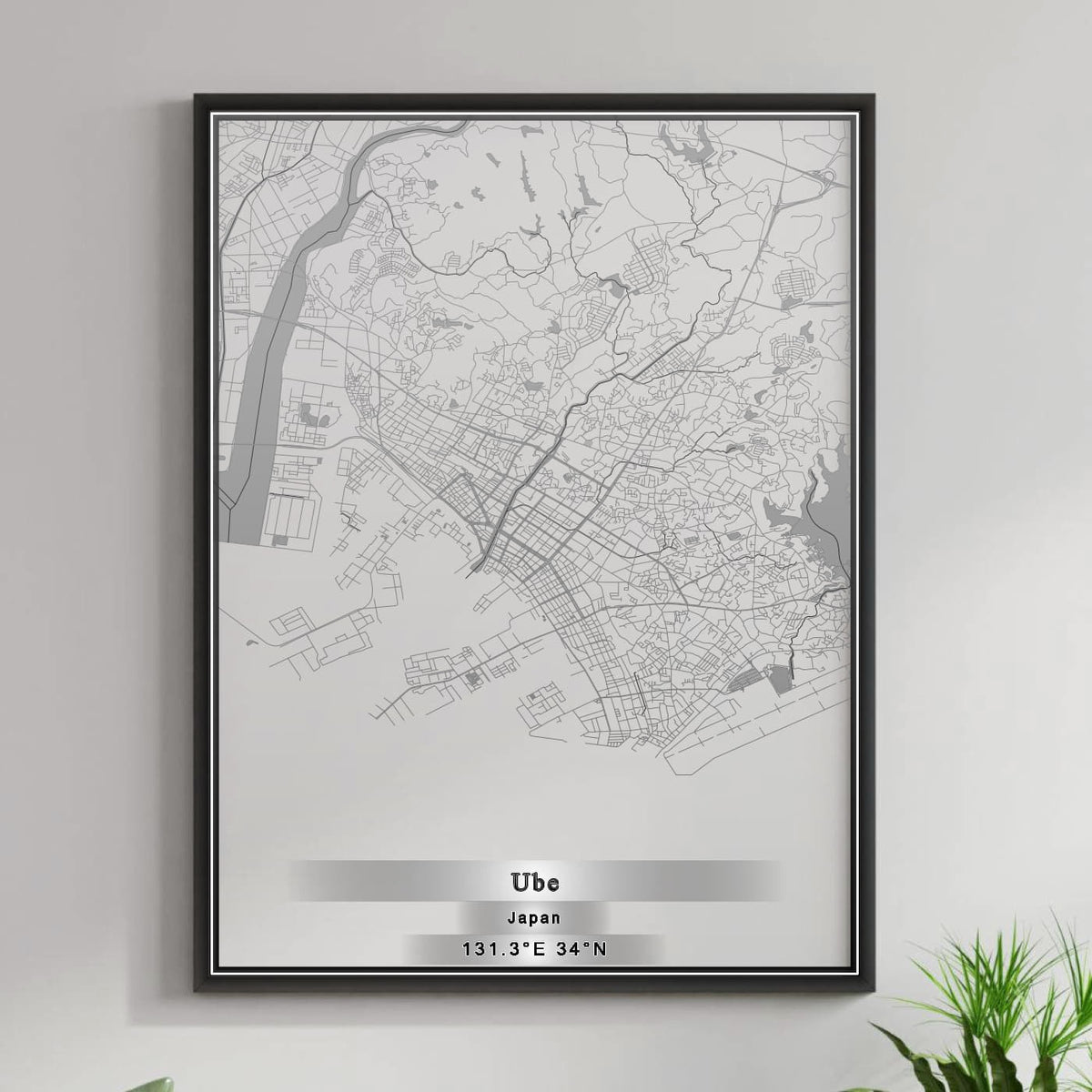 ROAD MAP OF UBE, JAPAN BY MAPBAKES