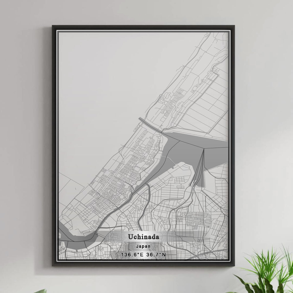 ROAD MAP OF UCHINADA, JAPAN BY MAPBAKES
