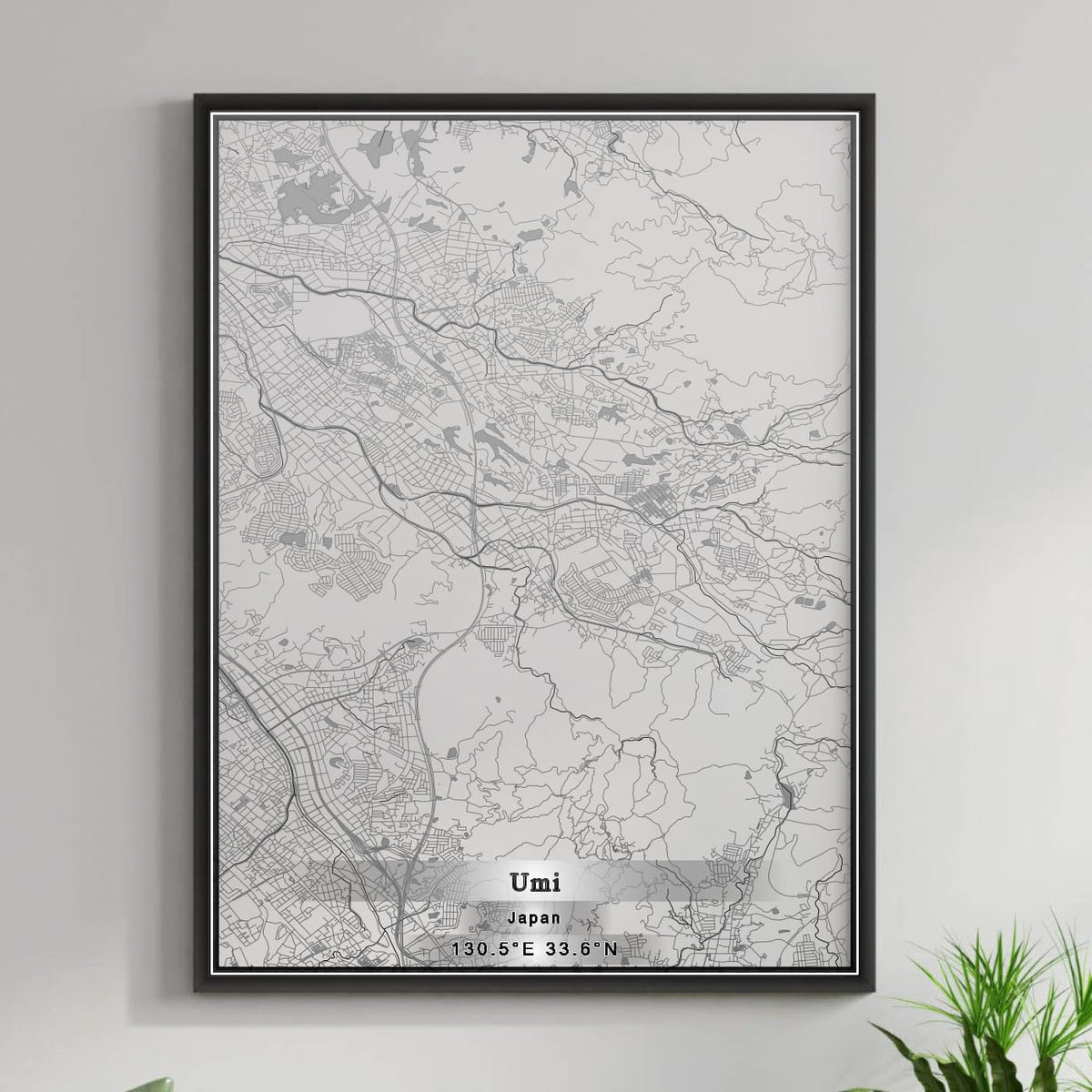 ROAD MAP OF UMI, JAPAN BY MAPBAKES