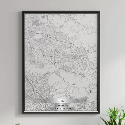 ROAD MAP OF UMI, JAPAN BY MAPBAKES