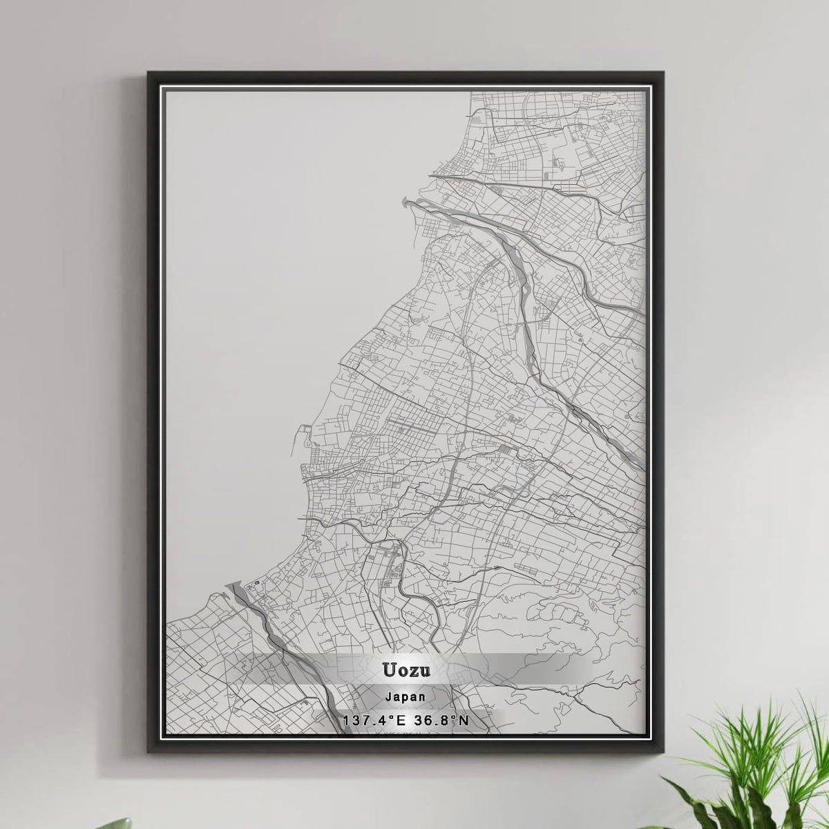 ROAD MAP OF UOZU, JAPAN BY MAPBAKES