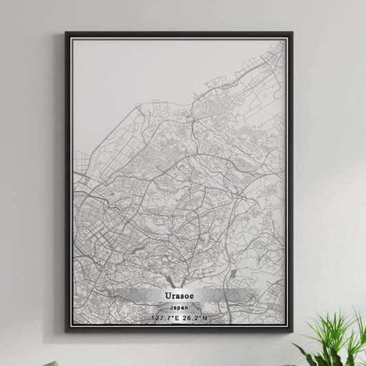 ROAD MAP OF URASOE, JAPAN BY MAPBAKES