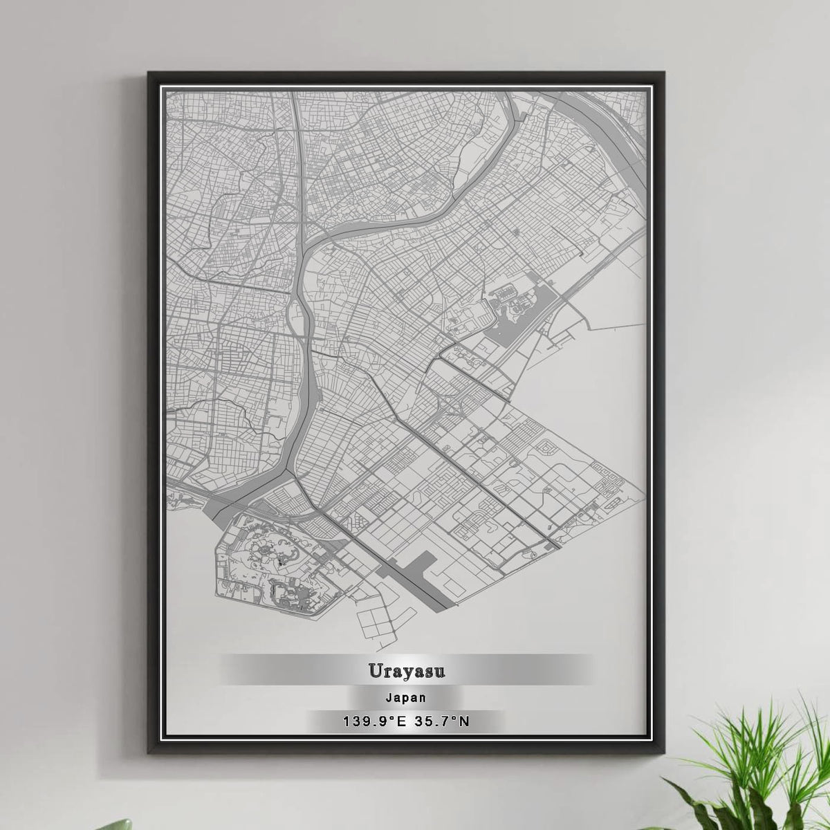 ROAD MAP OF URAYASU, JAPAN BY MAPBAKES
