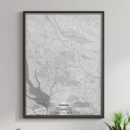 ROAD MAP OF USHIKU, JAPAN BY MAPBAKES