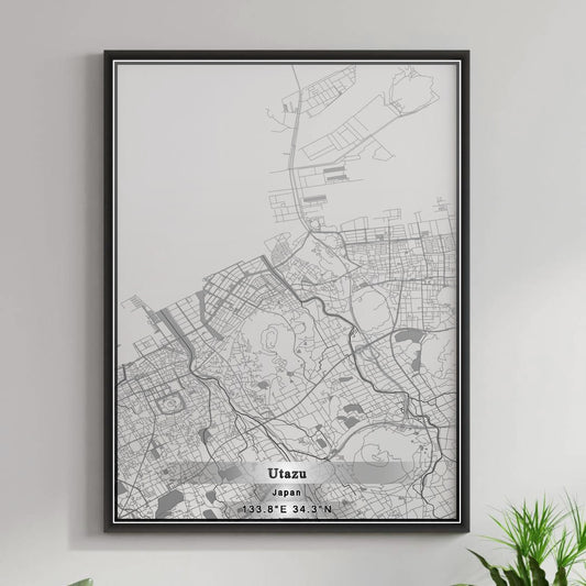 ROAD MAP OF UTAZU, JAPAN BY MAPBAKES