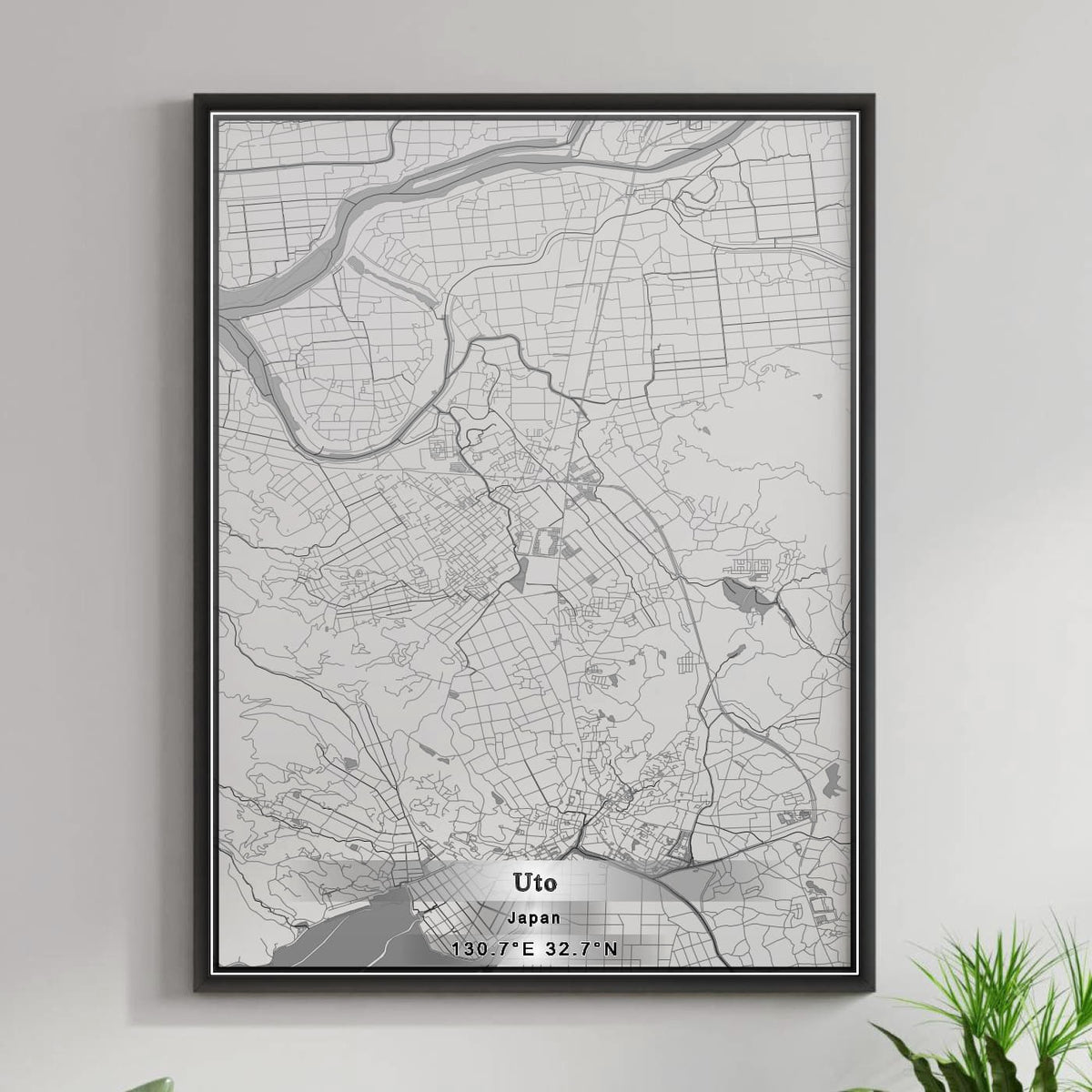 ROAD MAP OF UTO, JAPAN BY MAPBAKES