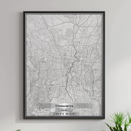 ROAD MAP OF UTSUNOMIYA, JAPAN BY MAPBAKES