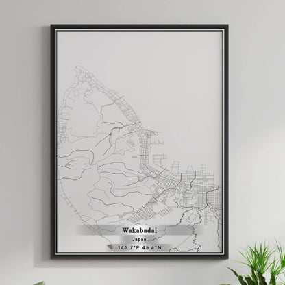 ROAD MAP OF WAKABADAI, JAPAN BY MAPBAKES