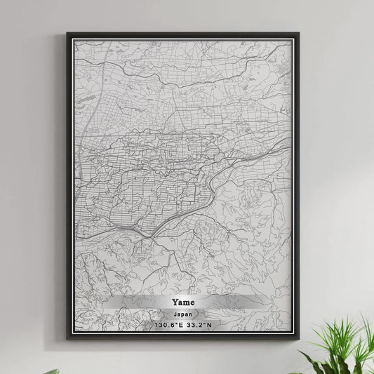 ROAD MAP OF YAME, JAPAN BY MAPBAKES