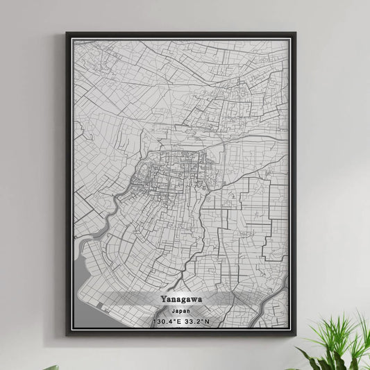 ROAD MAP OF YANAGAWA, JAPAN BY MAPBAKES