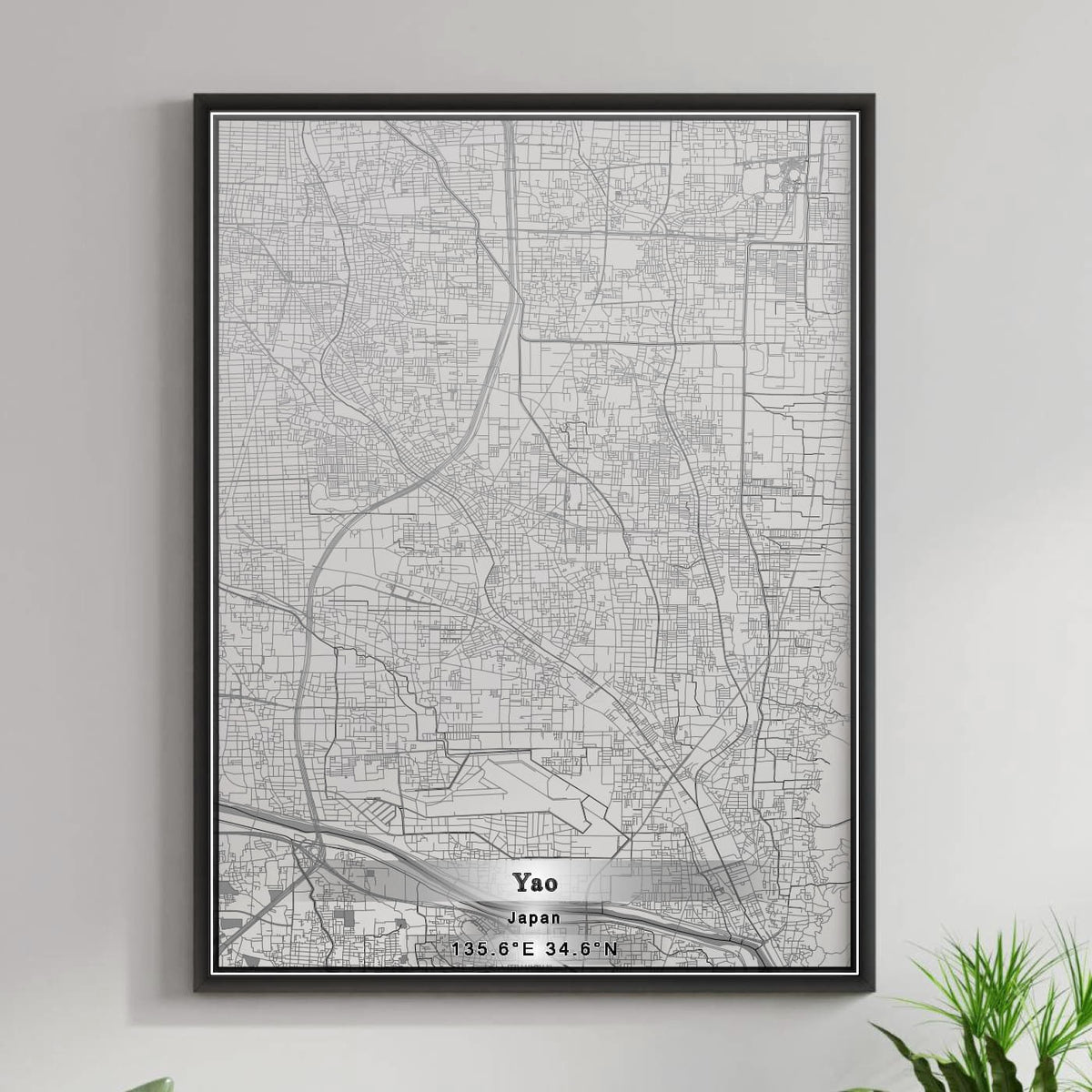 ROAD MAP OF YAO, JAPAN BY MAPBAKES