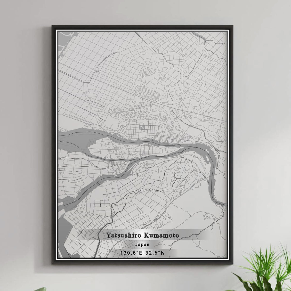 ROAD MAP OF YATSUSHIRO KUMAMOTO, JAPAN BY MAPBAKES