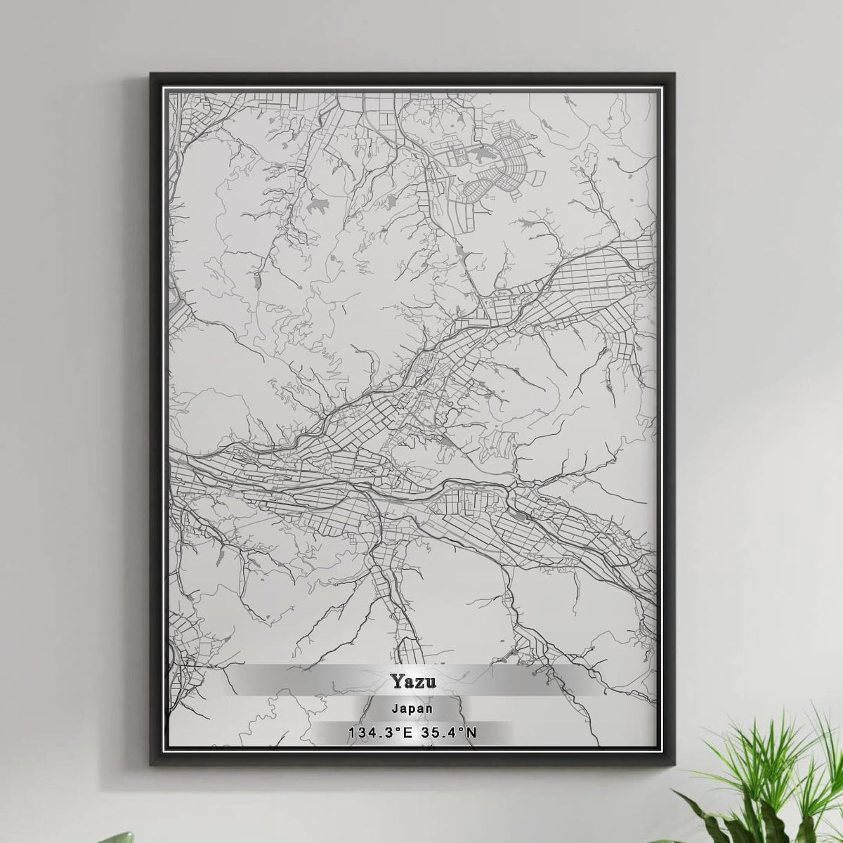 ROAD MAP OF YAZU, JAPAN BY MAPBAKES