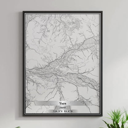 ROAD MAP OF YAZU, JAPAN BY MAPBAKES
