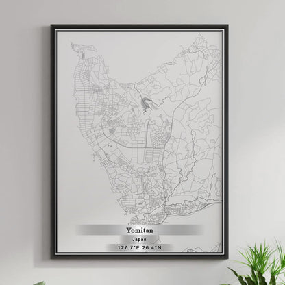 ROAD MAP OF YOMITAN, JAPAN BY MAPBAKES