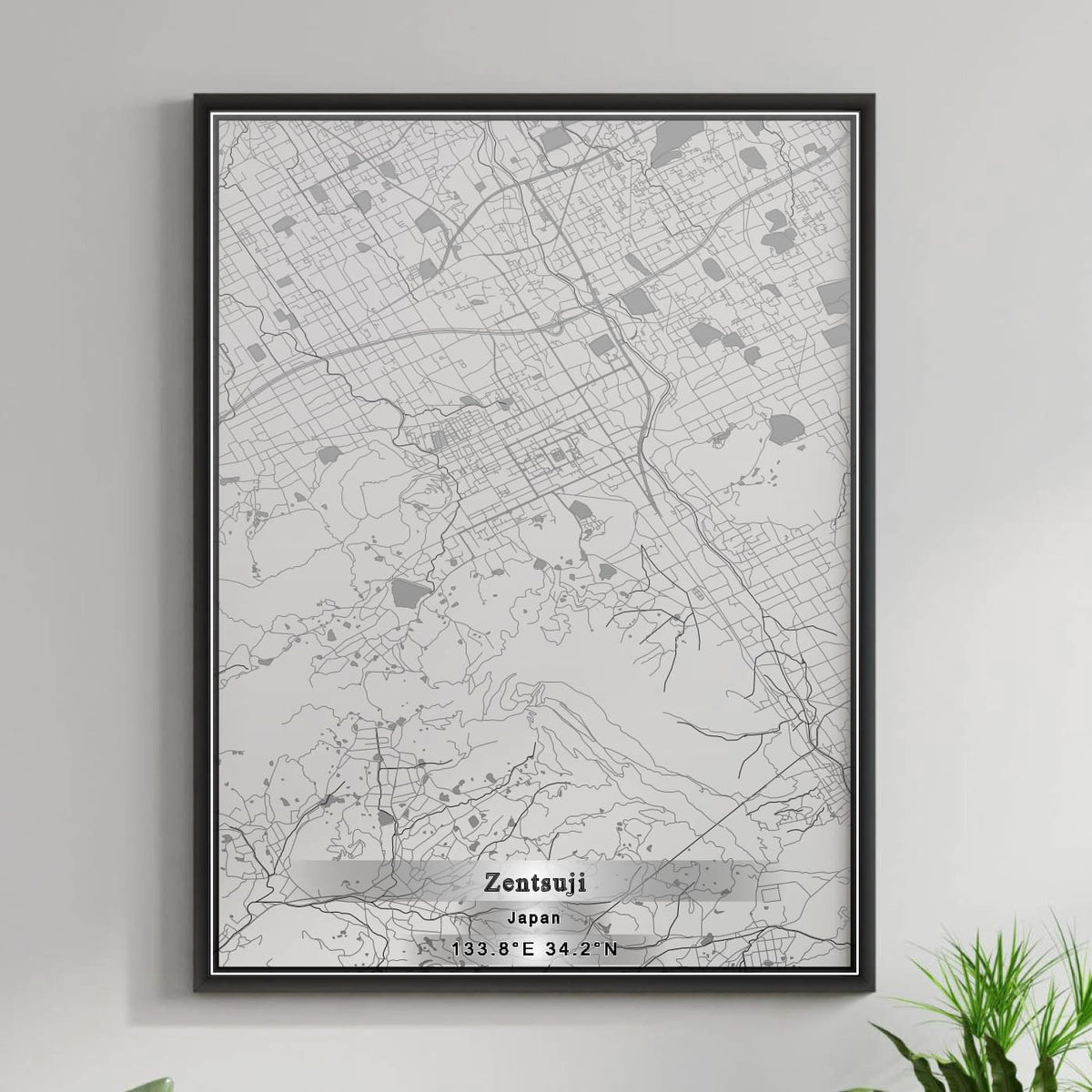 ROAD MAP OF ZENTSUJI, JAPAN BY MAPBAKES