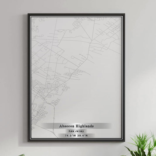 ROAD MAP OF ABSECON HIGHLANDS, NEW JERSEY BY MAPBAKES