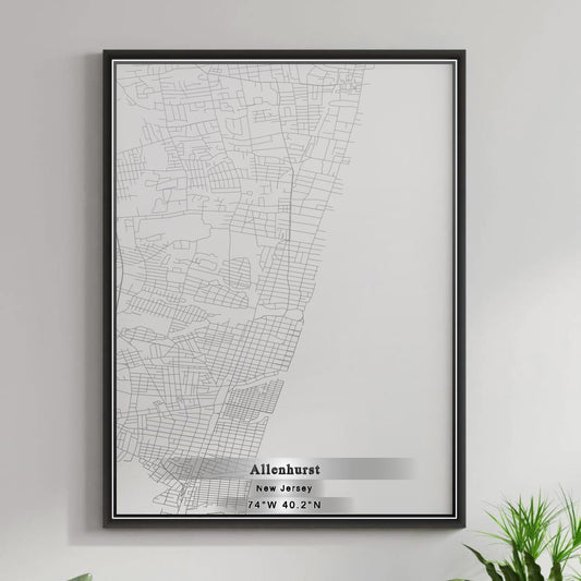 ROAD MAP OF ALLENHURST, NEW JERSEY BY MAPBAKES
