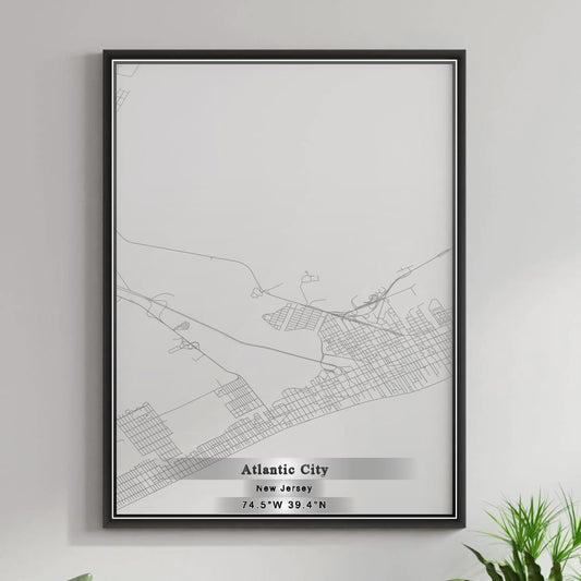 ROAD MAP OF ATLANTIC CITY, NEW JERSEY BY MAPBAKES
