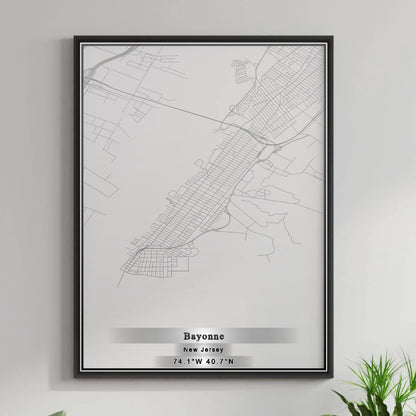 ROAD MAP OF BAYONNE, NEW JERSEY BY MAPBAKES