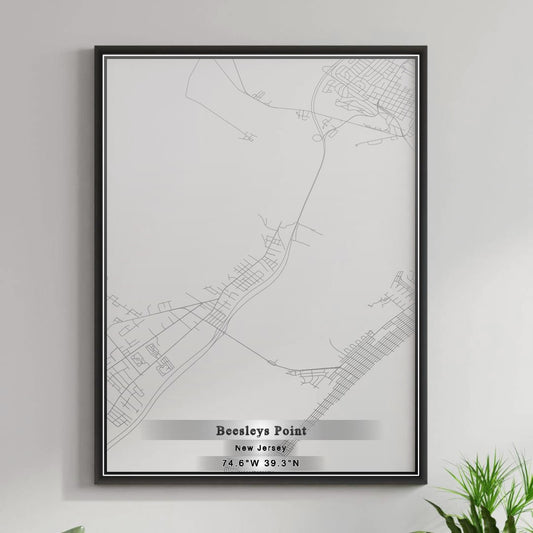 ROAD MAP OF BEESLEYS POINT, NEW JERSEY BY MAPBAKES