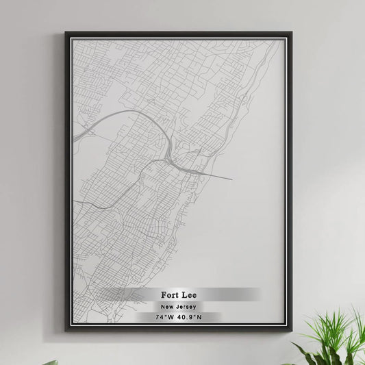 ROAD MAP OF FORT LEE, NEW JERSEY BY MAPBAKES