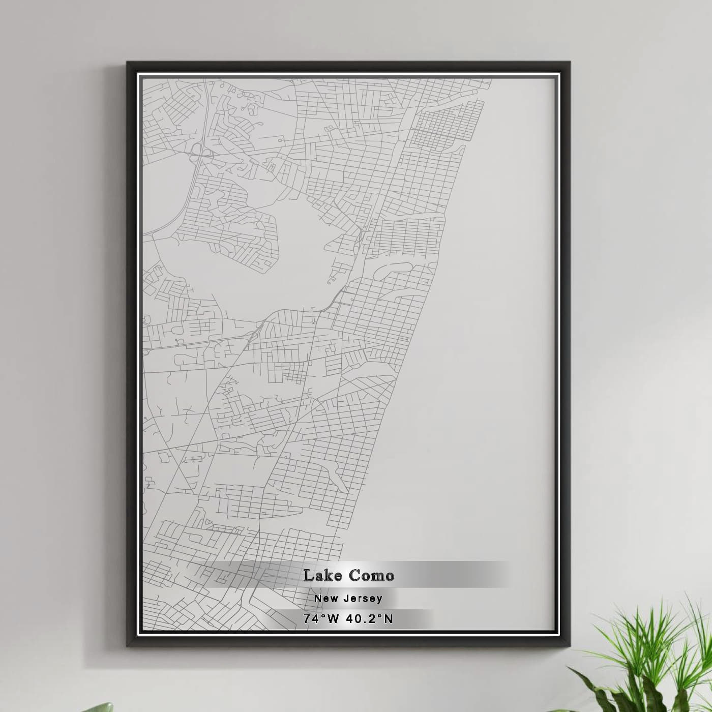 ROAD MAP OF LAKE COMO, NEW JERSEY BY MAPBAKES