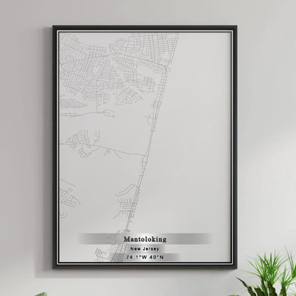 ROAD MAP OF MANTOLOKING, NEW JERSEY BY MAPBAKES