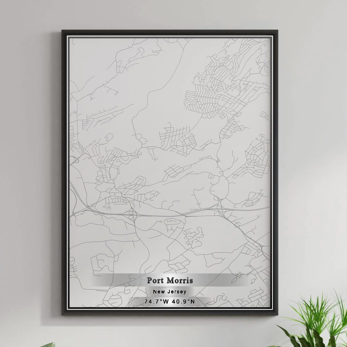 ROAD MAP OF PORT MORRIS, NEW JERSEY BY MAPBAKES