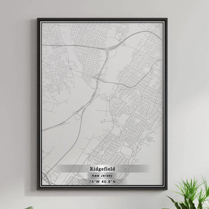 ROAD MAP OF RIDGEFIELD, NEW JERSEY BY MAPBAKES