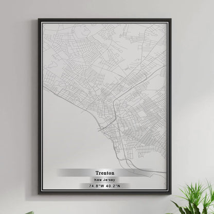 ROAD MAP OF TRENTON, NEW JERSEY BY MAPBAKES
