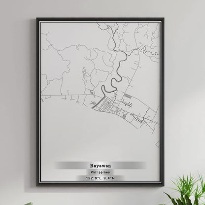 ROAD MAP OF BAYAWAN, PHILIPPINES BY MAPBAKES