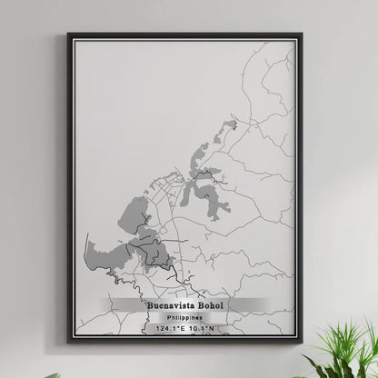 ROAD MAP OF BUENAVISTA BOHOL, PHILIPPINES BY MAPBAKES