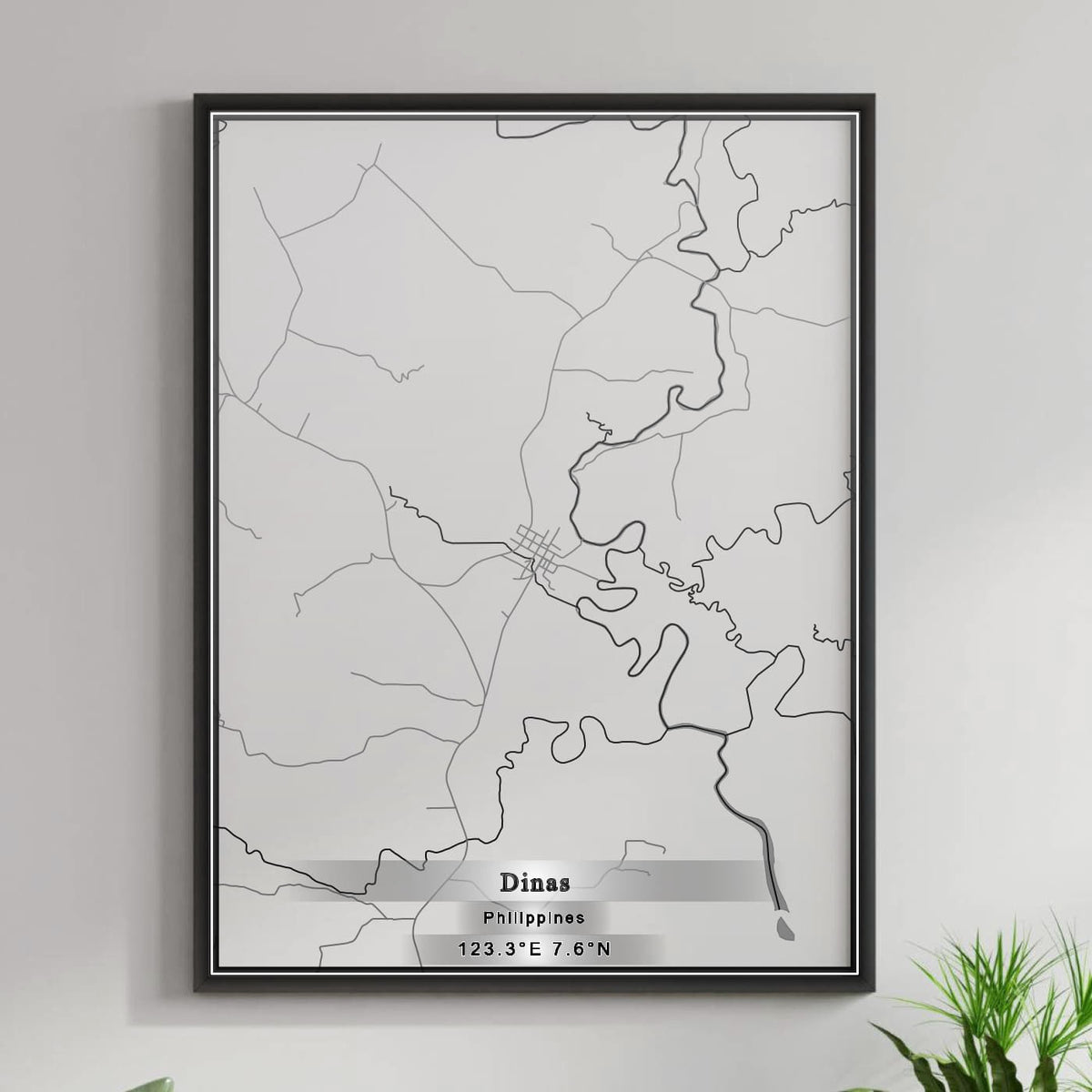 ROAD MAP OF DINAS, PHILIPPINES BY MAPBAKES