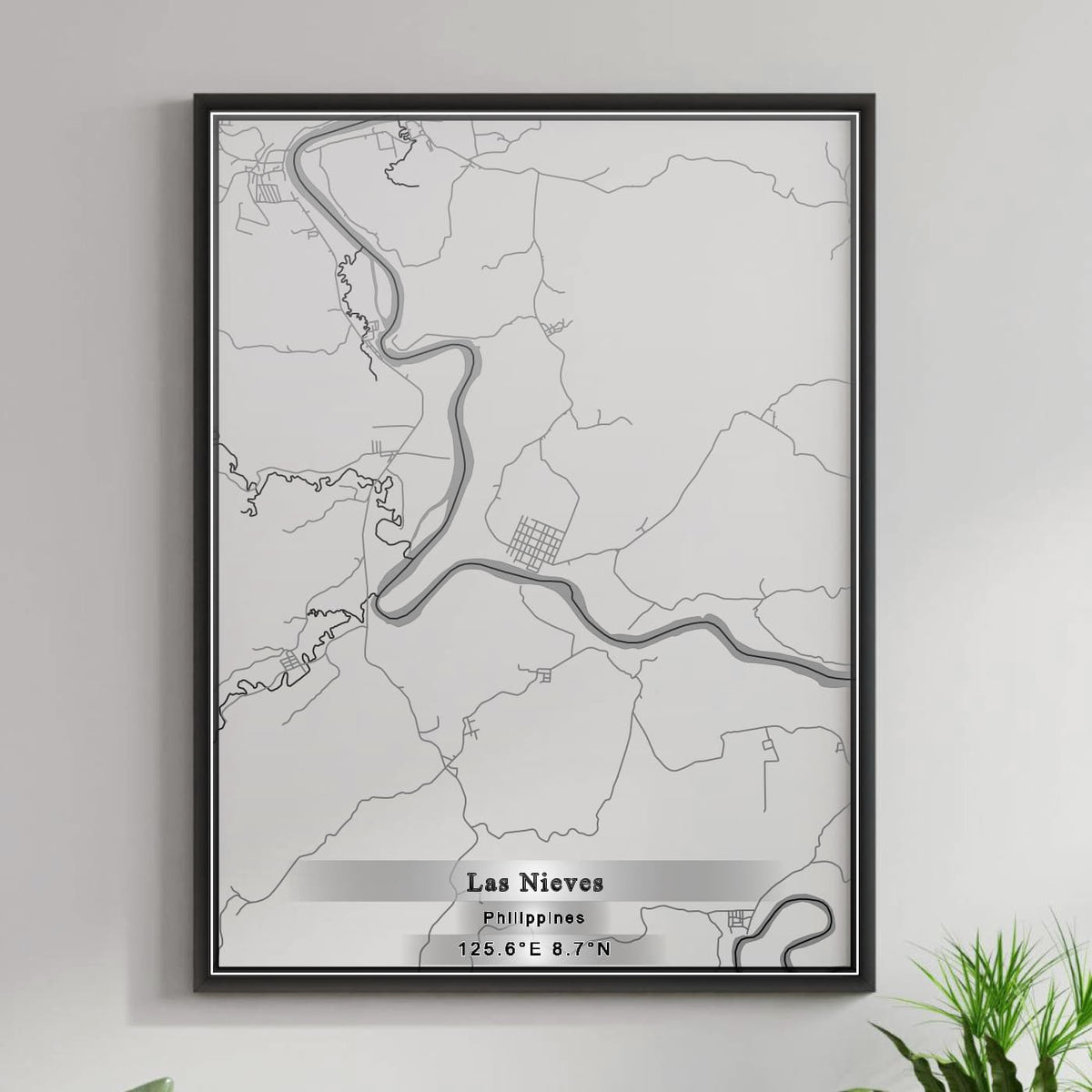 ROAD MAP OF LAS NIEVES, PHILIPPINES BY MAPBAKES
