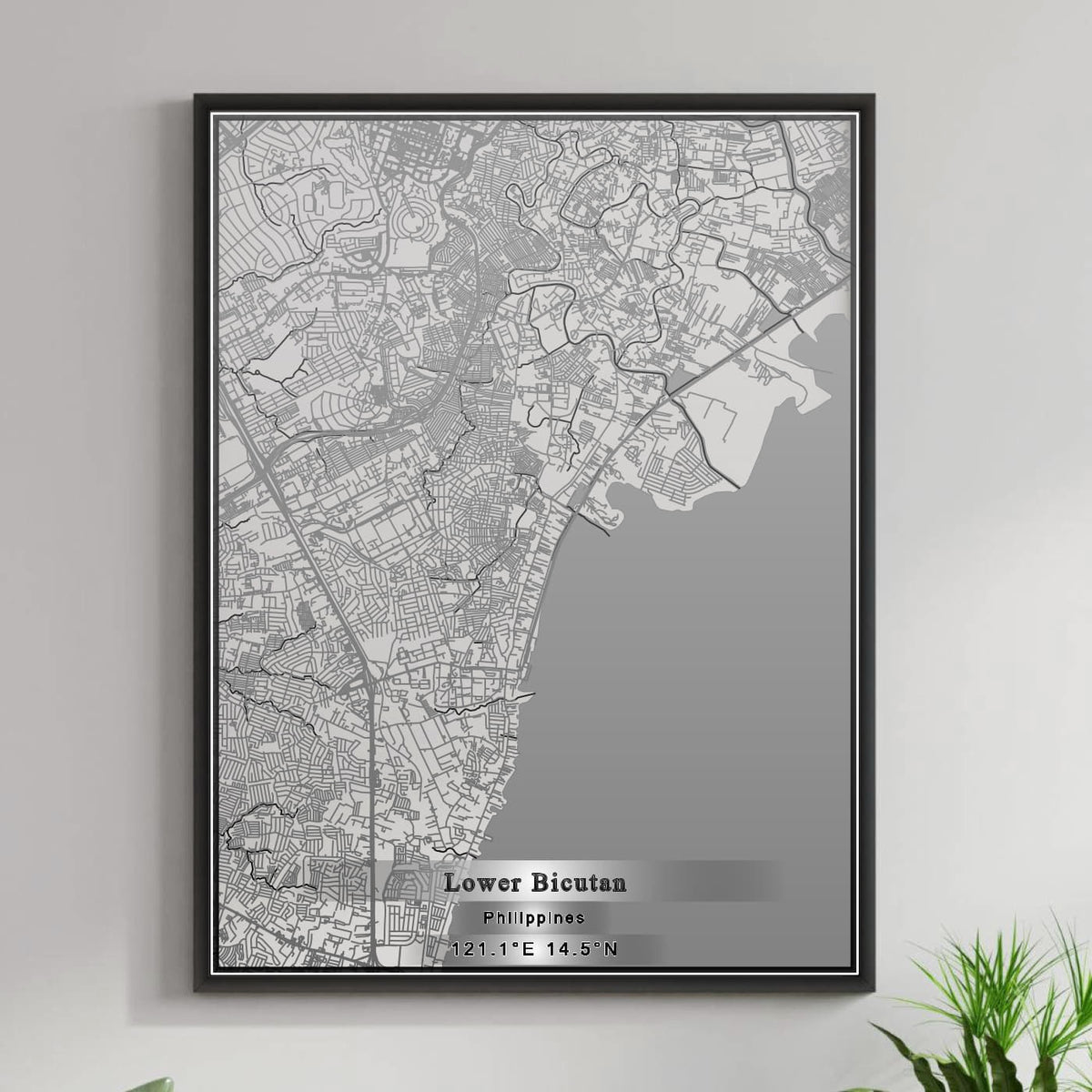 ROAD MAP OF LOWER BICUTAN, PHILIPPINES BY MAPBAKES