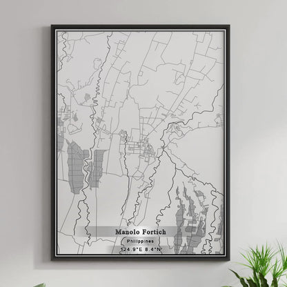ROAD MAP OF MANOLO FORTICH, PHILIPPINES BY MAPBAKES