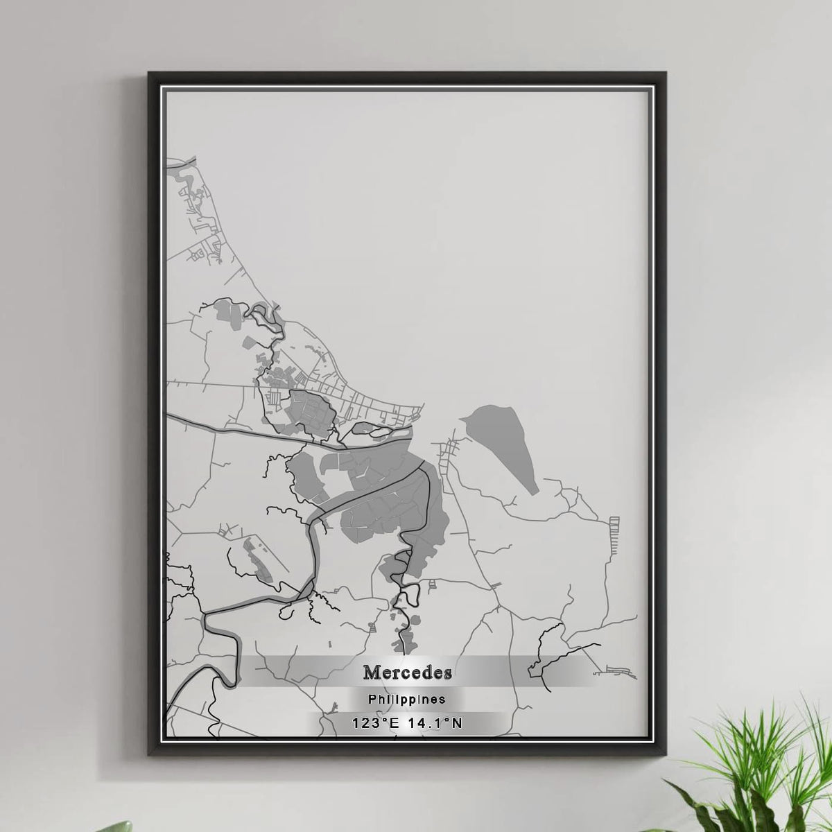 ROAD MAP OF MERCEDES, PHILIPPINES BY MAPBAKES