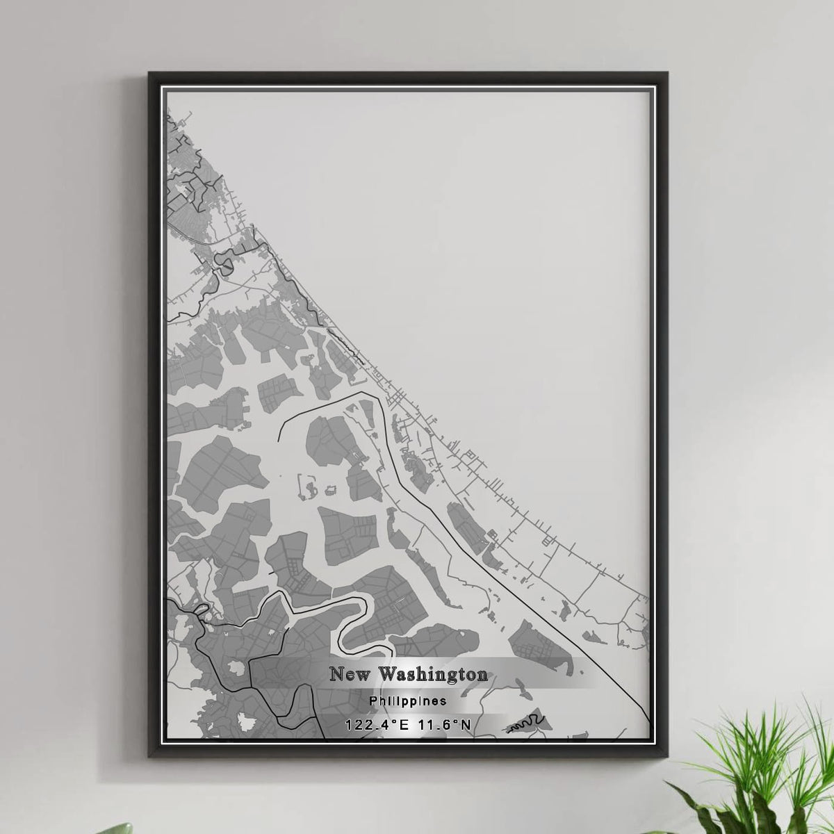 ROAD MAP OF NEW WASHINGTON, PHILIPPINES BY MAPBAKES