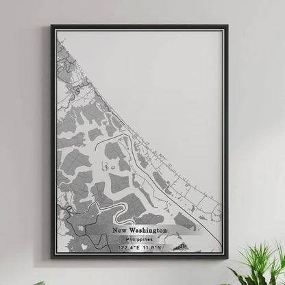 ROAD MAP OF NEW WASHINGTON, PHILIPPINES BY MAPBAKES